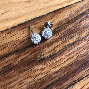 Pair of round gorgeous crystal earrings